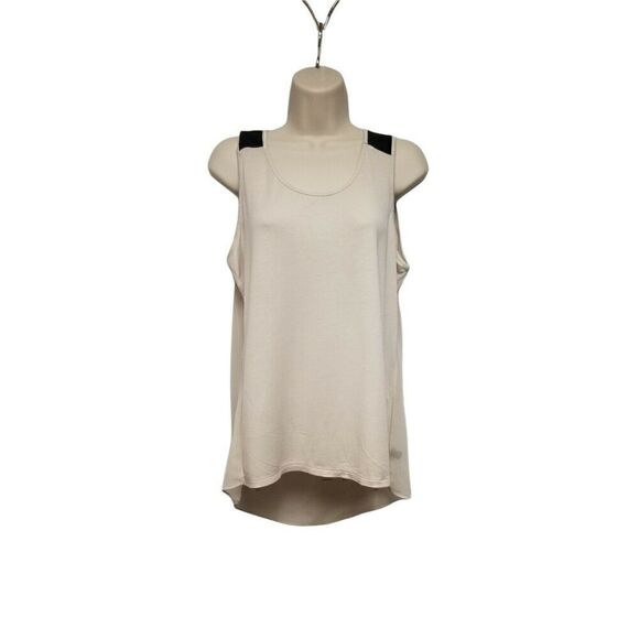 The Limited Scoop Neck Sleeveless Colorblock  Beige & Black Tank Top Size Large - Picture 1 of 6